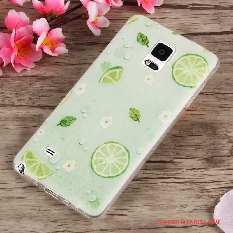 Custodia Samsung Galaxy Note 4 Creativo Verde Morbido, Cover Samsung Galaxy Note 4 Silicone Telefono Anti-caduta