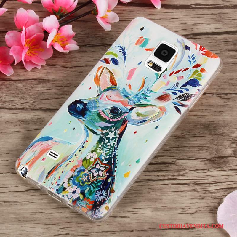 Custodia Samsung Galaxy Note 4 Creativo Verde Morbido, Cover Samsung Galaxy Note 4 Silicone Telefono Anti-caduta