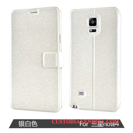 Custodia Samsung Galaxy Note 4 Folio Telefono Porpora, Cover Samsung Galaxy Note 4 Pelle Finestra Aperta