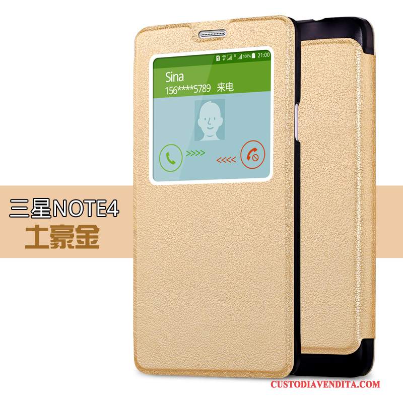 Custodia Samsung Galaxy Note 4 Pelle Anti-cadutatelefono, Cover Samsung Galaxy Note 4 Folio