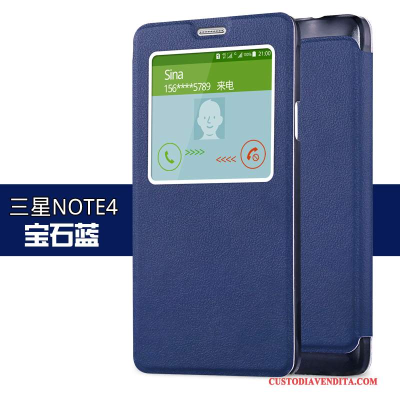 Custodia Samsung Galaxy Note 4 Pelle Anti-cadutatelefono, Cover Samsung Galaxy Note 4 Folio