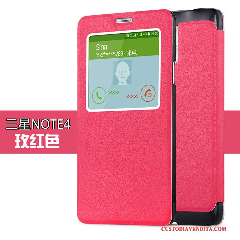 Custodia Samsung Galaxy Note 4 Pelle Anti-cadutatelefono, Cover Samsung Galaxy Note 4 Folio