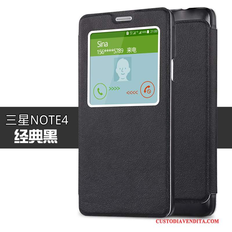 Custodia Samsung Galaxy Note 4 Pelle Anti-cadutatelefono, Cover Samsung Galaxy Note 4 Folio