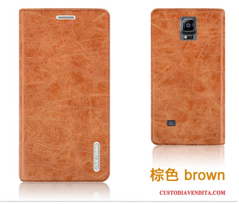 Custodia Samsung Galaxy Note 4 Pelle Rosso Durevole, Cover Samsung Galaxy Note 4 Protezione Telefono