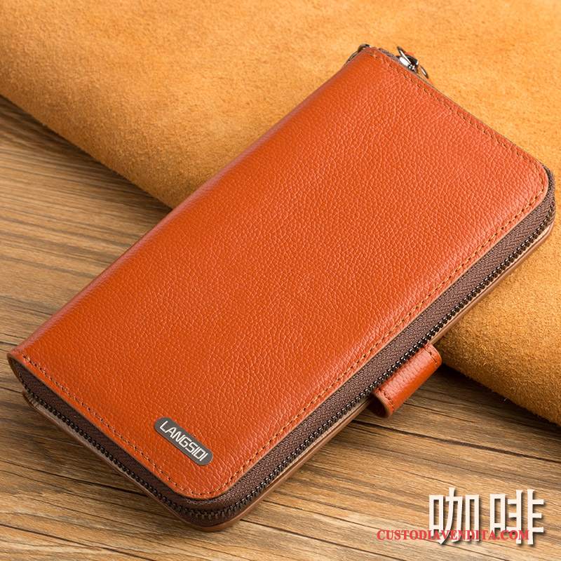 Custodia Samsung Galaxy Note 4 Portafoglio Arancione Anti-caduta, Cover Samsung Galaxy Note 4 Pelle Telefono Tutto Incluso