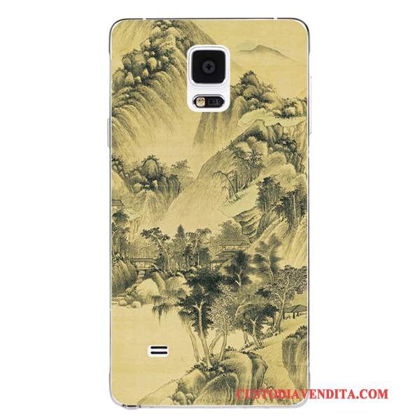 Custodia Samsung Galaxy Note 4 Silicone Fiore Di Prugne Morbido, Cover Samsung Galaxy Note 4 Uccello Di Personalità