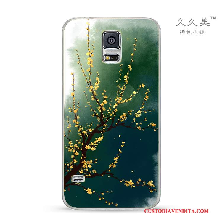 Custodia Samsung Galaxy Note 4 Silicone Fresco Piccola, Cover Samsung Galaxy Note 4 Protezione Verde Stile Cinese