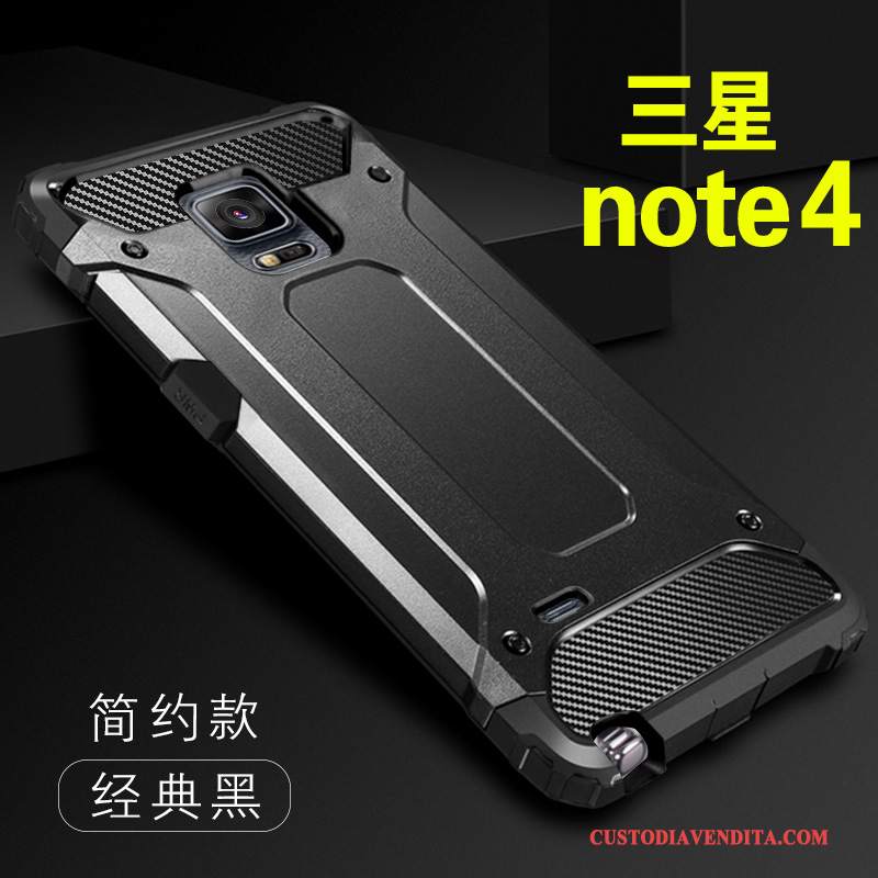 Custodia Samsung Galaxy Note 4 Silicone Nero Tutto Incluso, Cover Samsung Galaxy Note 4 Creativo Difficiletelefono