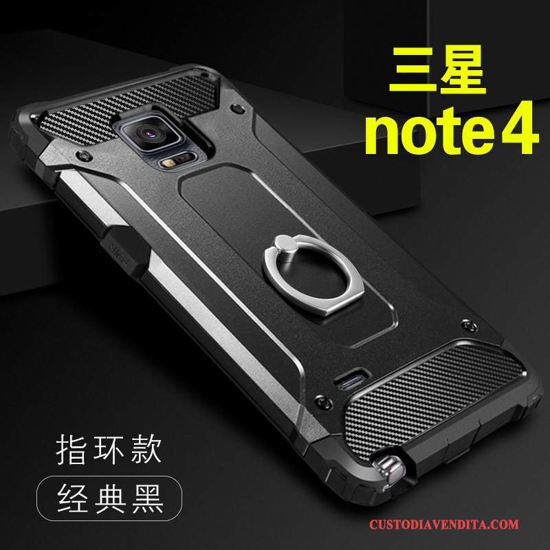 Custodia Samsung Galaxy Note 4 Silicone Nero Tutto Incluso, Cover Samsung Galaxy Note 4 Creativo Difficiletelefono