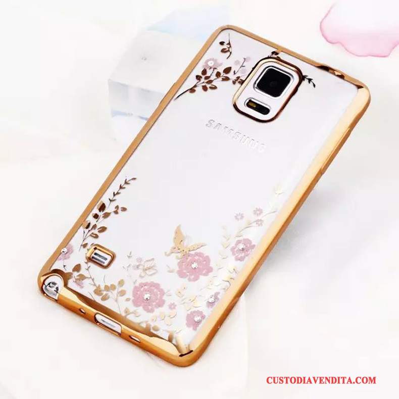 Custodia Samsung Galaxy Note 4 Silicone Oro Morbido, Cover Samsung Galaxy Note 4 Protezione Anti-caduta Hemming