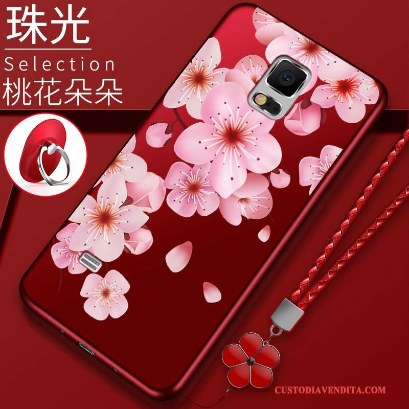 Custodia Samsung Galaxy Note 4 Silicone Rosso Coperchio Posteriore, Cover Samsung Galaxy Note 4 Anti-caduta Morbido