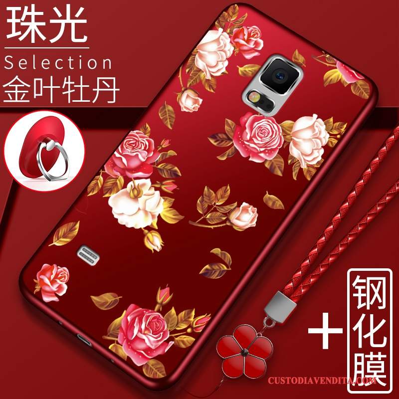 Custodia Samsung Galaxy Note 4 Silicone Rosso Coperchio Posteriore, Cover Samsung Galaxy Note 4 Anti-caduta Morbido