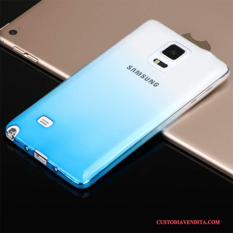 Custodia Samsung Galaxy Note 4 Silicone Trasparente Blu, Cover Samsung Galaxy Note 4 Protezione Telefono Leggere