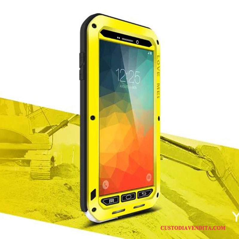 Custodia Samsung Galaxy Note 4 Silicone Tre Difese Metallo, Cover Samsung Galaxy Note 4 Protezione Telefono Anti-caduta