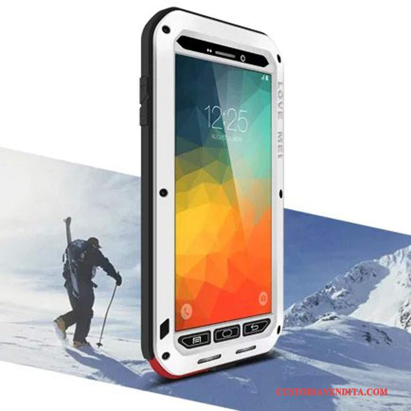 Custodia Samsung Galaxy Note 4 Silicone Tre Difese Metallo, Cover Samsung Galaxy Note 4 Protezione Telefono Anti-caduta