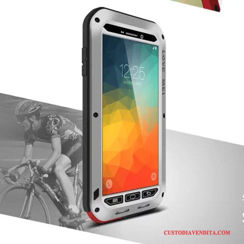 Custodia Samsung Galaxy Note 4 Silicone Tre Difese Metallo, Cover Samsung Galaxy Note 4 Protezione Telefono Anti-caduta