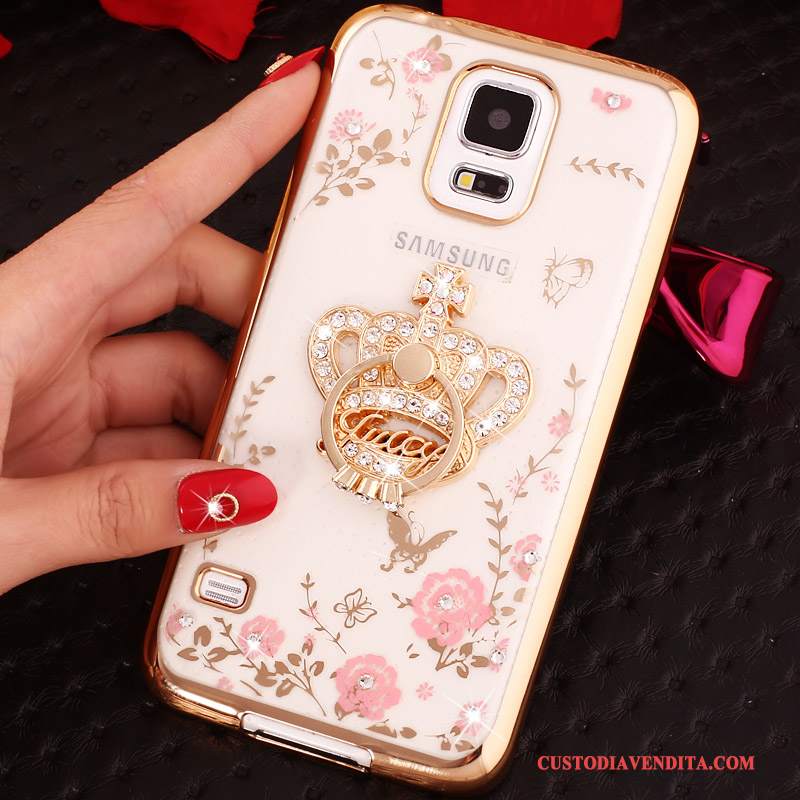 Custodia Samsung Galaxy Note 4 Strass Oro Ring, Cover Samsung Galaxy Note 4 Silicone