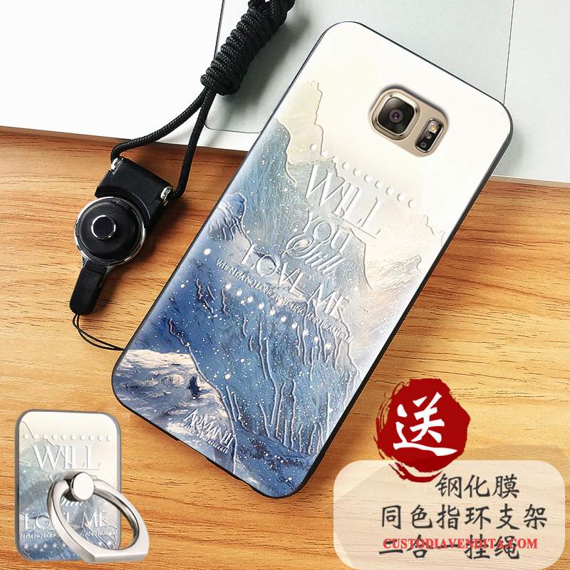 Custodia Samsung Galaxy Note 5 Cartone Animato Blu Macchiati, Cover Samsung Galaxy Note 5 Silicone Telefono Sottili