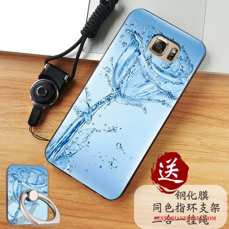 Custodia Samsung Galaxy Note 5 Cartone Animato Blu Macchiati, Cover Samsung Galaxy Note 5 Silicone Telefono Sottili