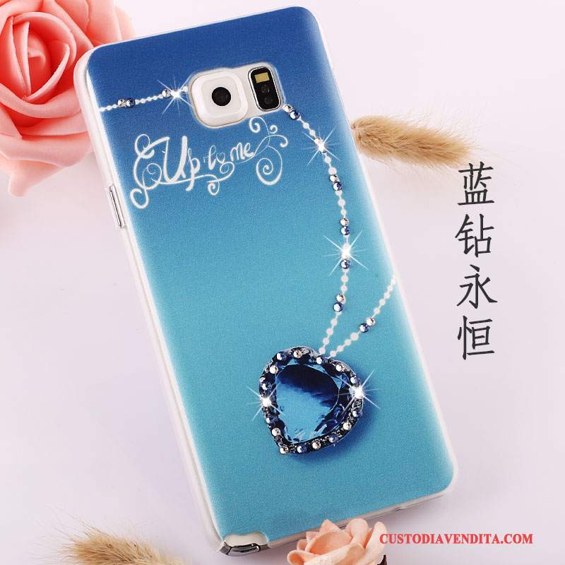 Custodia Samsung Galaxy Note 5 Colore Sottilitelefono, Cover Samsung Galaxy Note 5 Strass Macchiati Blu