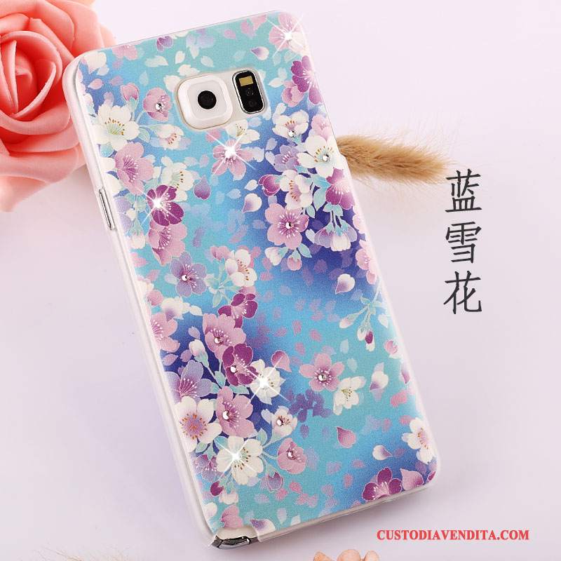 Custodia Samsung Galaxy Note 5 Colore Sottilitelefono, Cover Samsung Galaxy Note 5 Strass Macchiati Blu