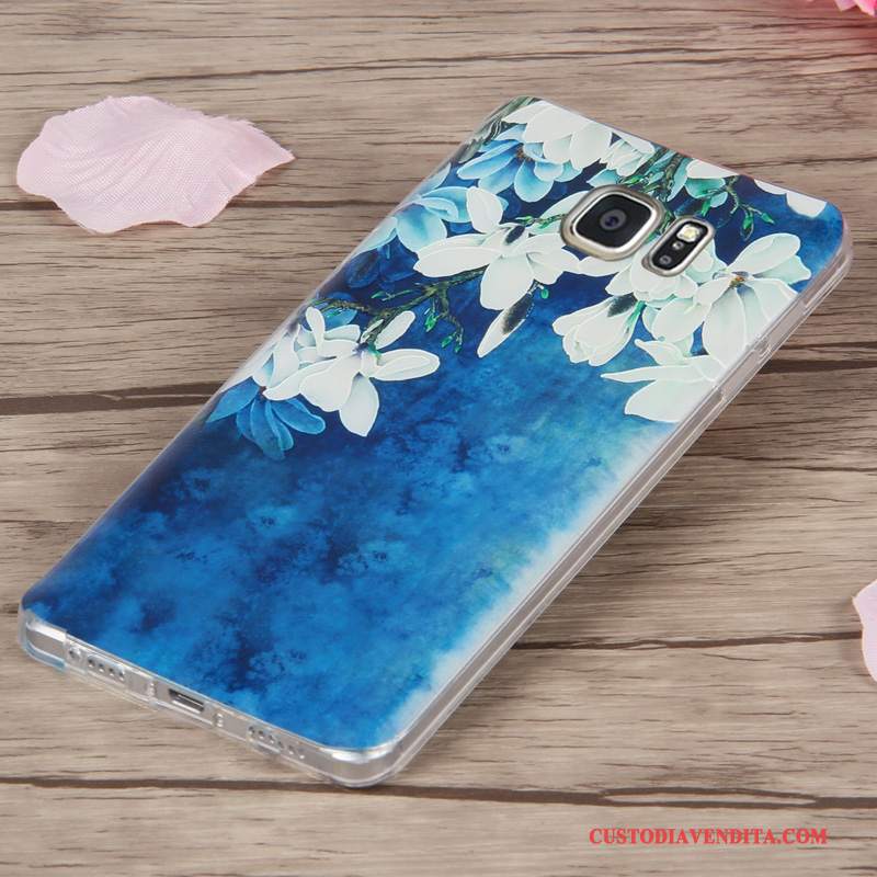 Custodia Samsung Galaxy Note 5 Goffratura Telefono Sottile, Cover Samsung Galaxy Note 5 Silicone Porpora Morbido