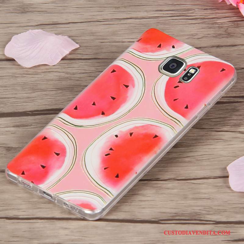 Custodia Samsung Galaxy Note 5 Goffratura Telefono Sottile, Cover Samsung Galaxy Note 5 Silicone Porpora Morbido