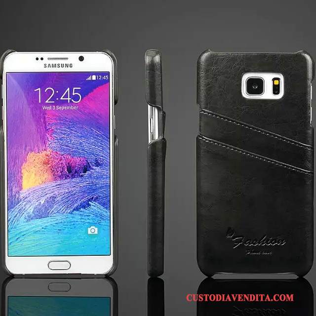 Custodia Samsung Galaxy Note 5 Pelle Di Personalità Coperchio Posteriore, Cover Samsung Galaxy Note 5 Protezione Carta Blu