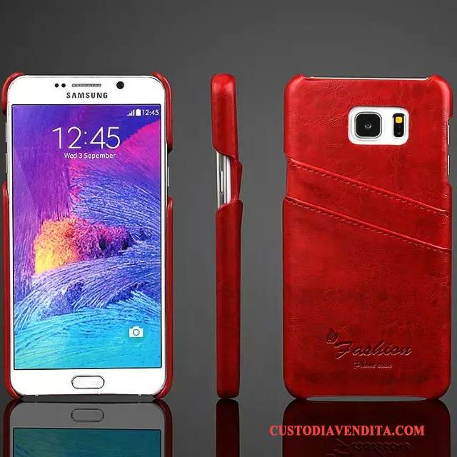 Custodia Samsung Galaxy Note 5 Pelle Di Personalità Coperchio Posteriore, Cover Samsung Galaxy Note 5 Protezione Carta Blu