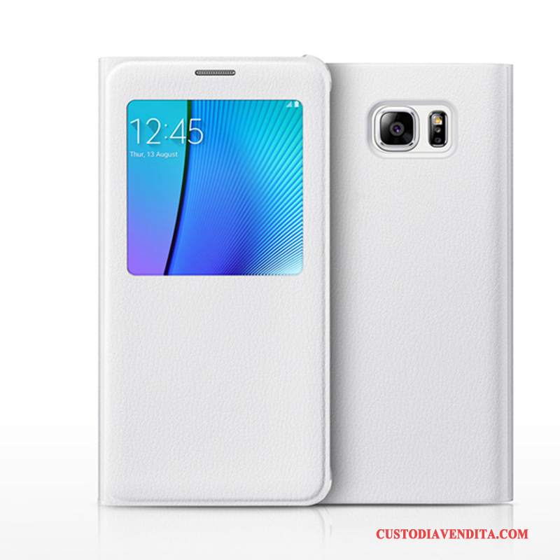 Custodia Samsung Galaxy Note 5 Pelle Telefono Dormienza, Cover Samsung Galaxy Note 5 Protezione Chiaro Anti-caduta