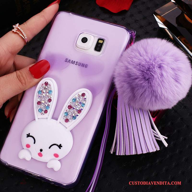 Custodia Samsung Galaxy Note 5 Protezione Porpora Trasparente, Cover Samsung Galaxy Note 5 Strass Ornamenti Appesitelefono