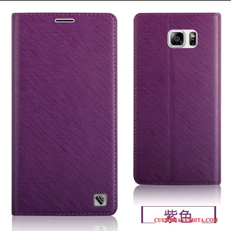 Custodia Samsung Galaxy Note 5 Silicone Morbido Porpora, Cover Samsung Galaxy Note 5 Pelle Tutto Incluso Anti-caduta