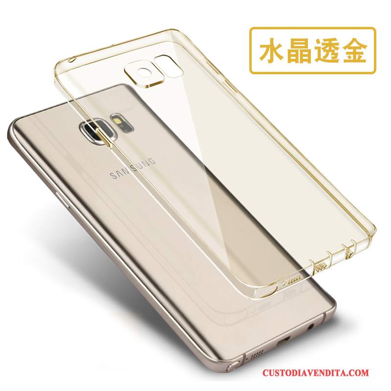 Custodia Samsung Galaxy Note 5 Silicone Oro Trasparente, Cover Samsung Galaxy Note 5 Protezione Telefono Sottile