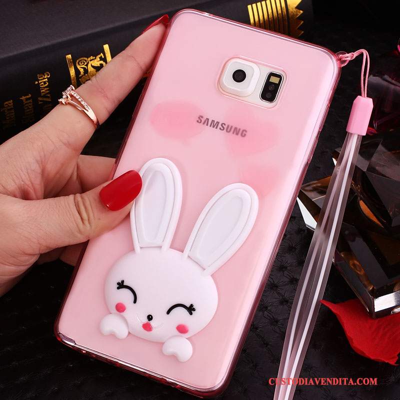 Custodia Samsung Galaxy Note 5 Silicone Trasparente Rosa, Cover Samsung Galaxy Note 5 Cartone Animato Telefono Ornamenti Appesi