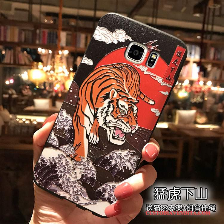 Custodia Samsung Galaxy Note 5 Silicone Vento Tigre, Cover Samsung Galaxy Note 5 Tendenza Ornamenti Appesi