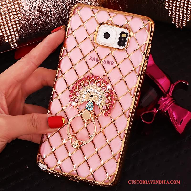 Custodia Samsung Galaxy Note 5 Strass Rosa Ring, Cover Samsung Galaxy Note 5 Protezione Sottile