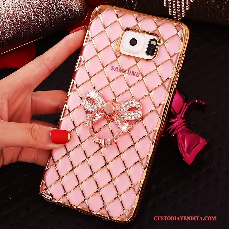 Custodia Samsung Galaxy Note 5 Strass Rosa Ring, Cover Samsung Galaxy Note 5 Protezione Sottile