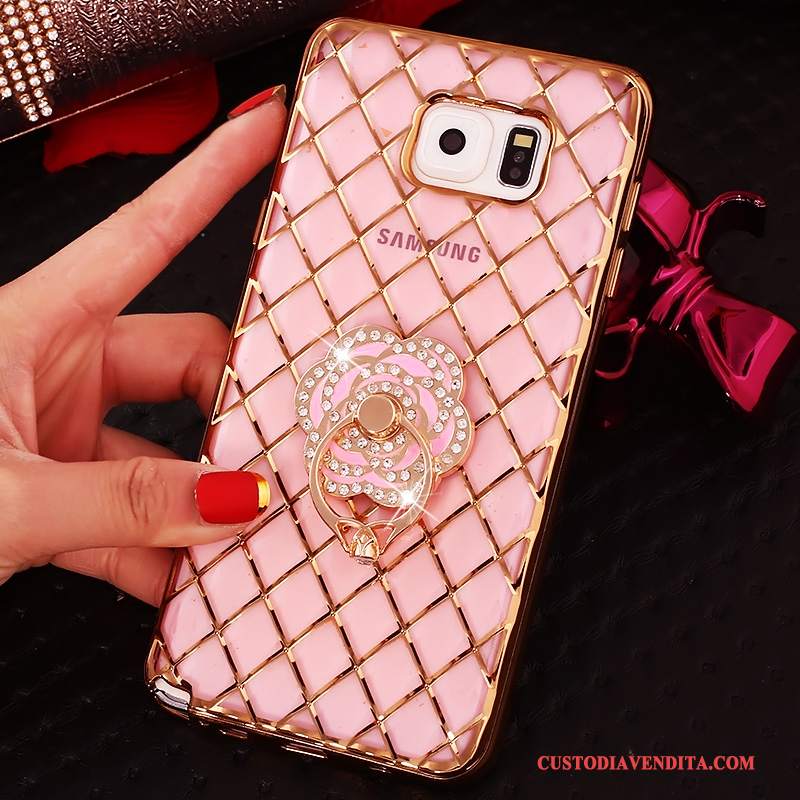 Custodia Samsung Galaxy Note 5 Strass Rosa Ring, Cover Samsung Galaxy Note 5 Protezione Sottile