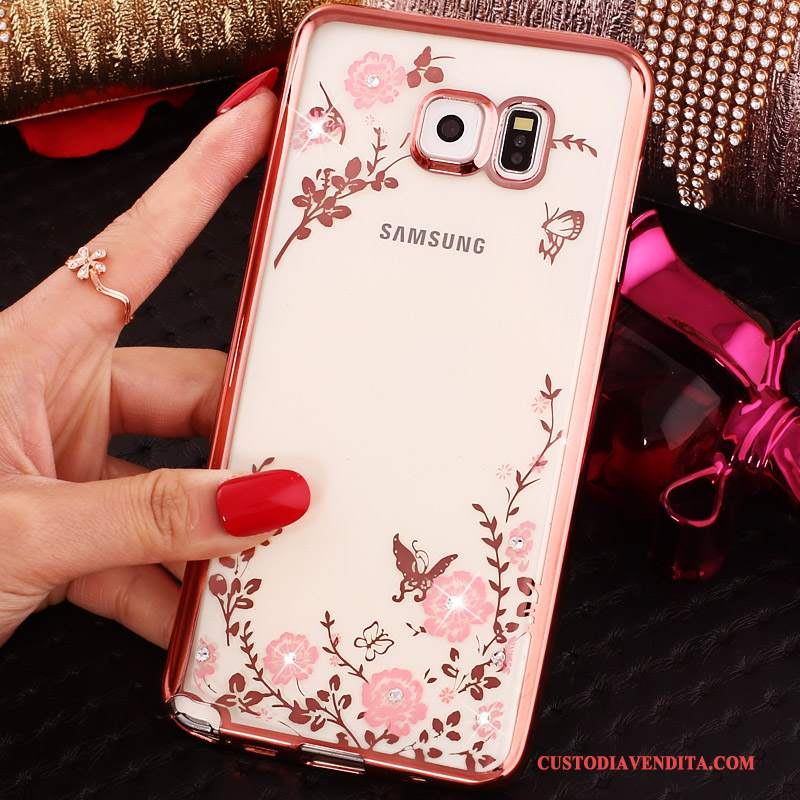 Custodia Samsung Galaxy Note 5 Strass Supporto Oro, Cover Samsung Galaxy Note 5 Protezione Anti-caduta Ring