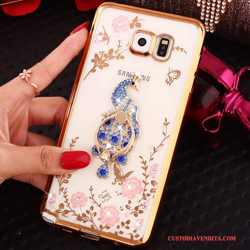 Custodia Samsung Galaxy Note 5 Strass Supporto Oro, Cover Samsung Galaxy Note 5 Protezione Anti-caduta Ring