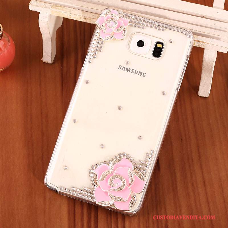 Custodia Samsung Galaxy Note 5 Strass Telefono Trasparente, Cover Samsung Galaxy Note 5 Protezione Difficile Oro