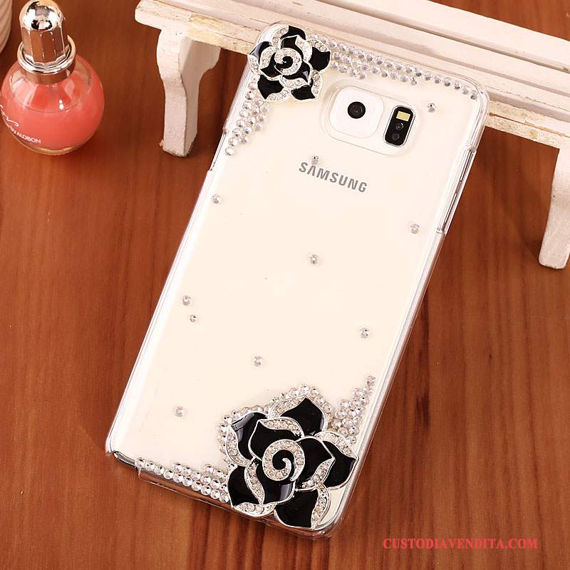 Custodia Samsung Galaxy Note 5 Strass Telefono Trasparente, Cover Samsung Galaxy Note 5 Protezione Difficile Oro