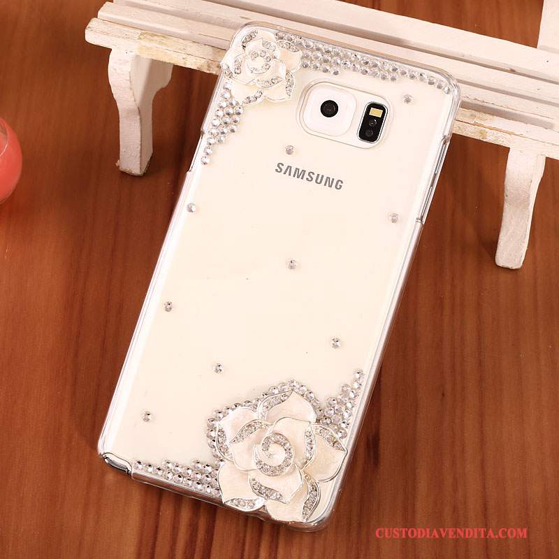 Custodia Samsung Galaxy Note 5 Strass Telefono Trasparente, Cover Samsung Galaxy Note 5 Protezione Difficile Oro