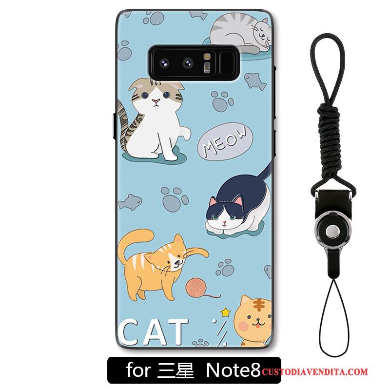 Custodia Samsung Galaxy Note 8 Cartone Animato Ornamenti Appesi Anti-caduta, Cover Samsung Galaxy Note 8 Protezione Blu Chiaro Bello