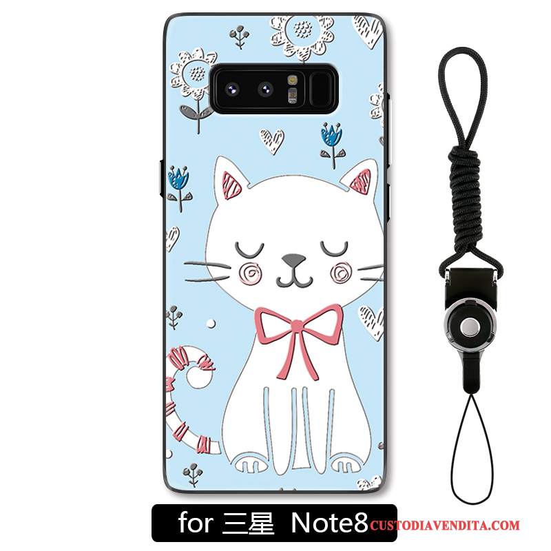 Custodia Samsung Galaxy Note 8 Cartone Animato Ornamenti Appesi Anti-caduta, Cover Samsung Galaxy Note 8 Protezione Blu Chiaro Bello