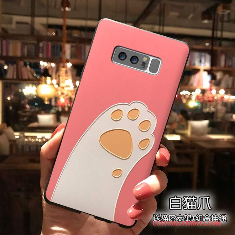 Custodia Samsung Galaxy Note 8 Cartone Animato Ornamenti Appesitelefono, Cover Samsung Galaxy Note 8 Silicone Tendenza Rosa