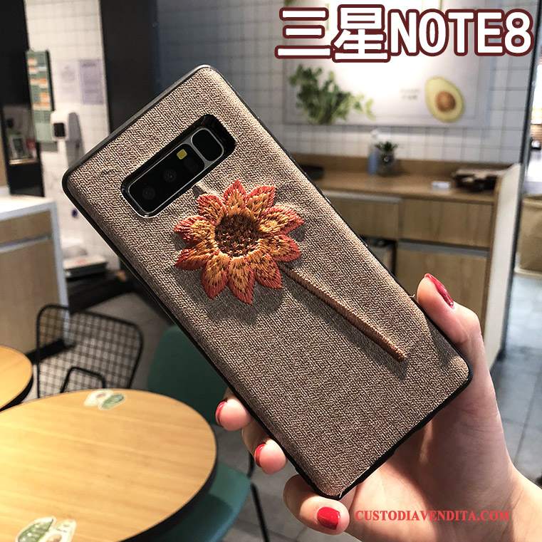 Custodia Samsung Galaxy Note 8 Creativo Ricamo Cachi, Cover Samsung Galaxy Note 8 Protezione Nuovotelefono