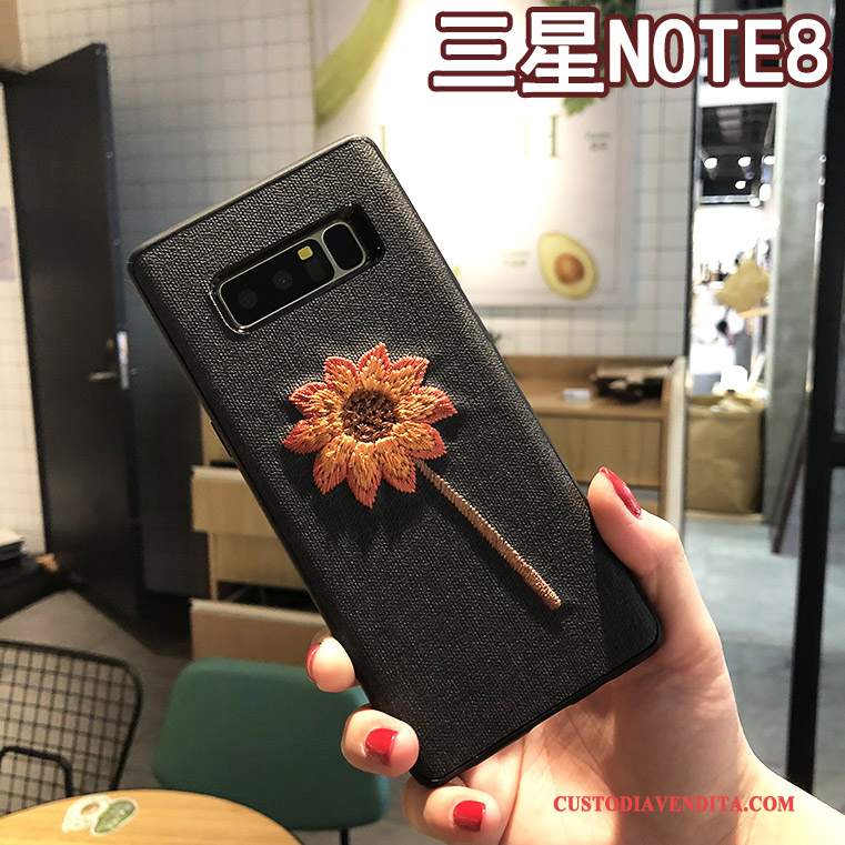 Custodia Samsung Galaxy Note 8 Creativo Ricamo Cachi, Cover Samsung Galaxy Note 8 Protezione Nuovotelefono