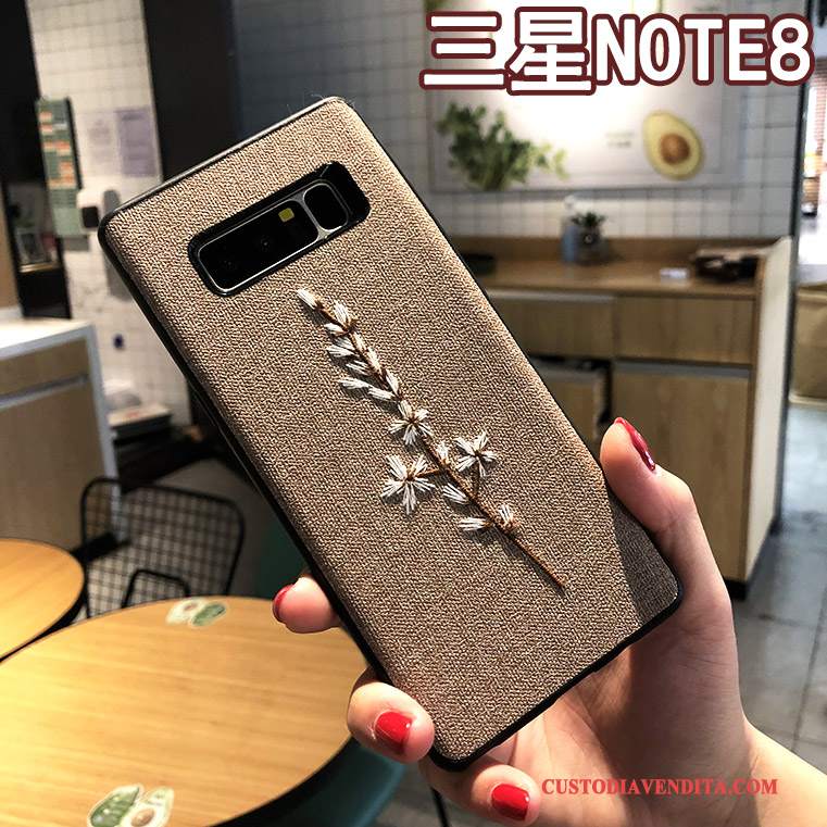 Custodia Samsung Galaxy Note 8 Creativo Ricamo Cachi, Cover Samsung Galaxy Note 8 Protezione Nuovotelefono