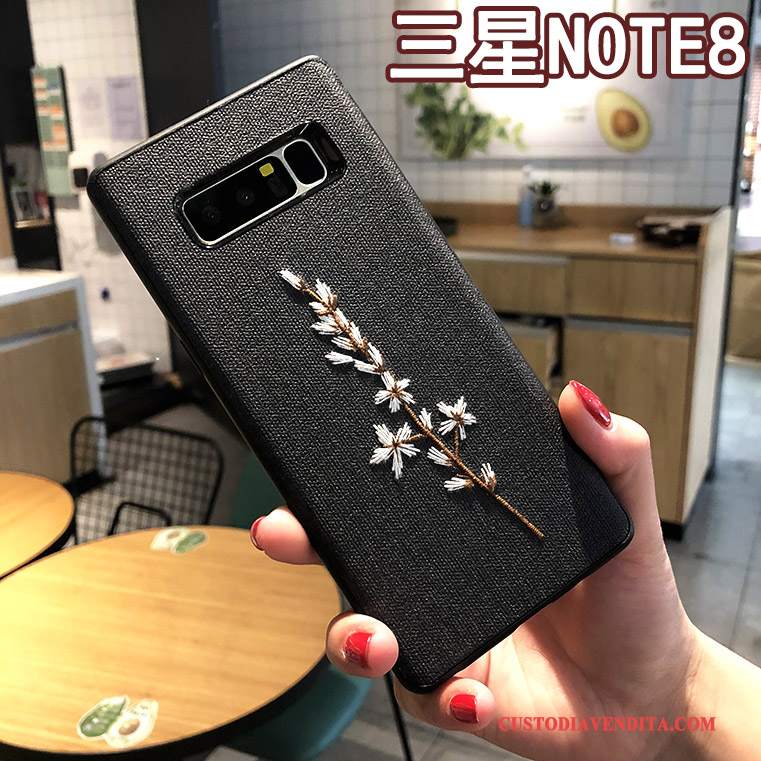 Custodia Samsung Galaxy Note 8 Creativo Ricamo Cachi, Cover Samsung Galaxy Note 8 Protezione Nuovotelefono